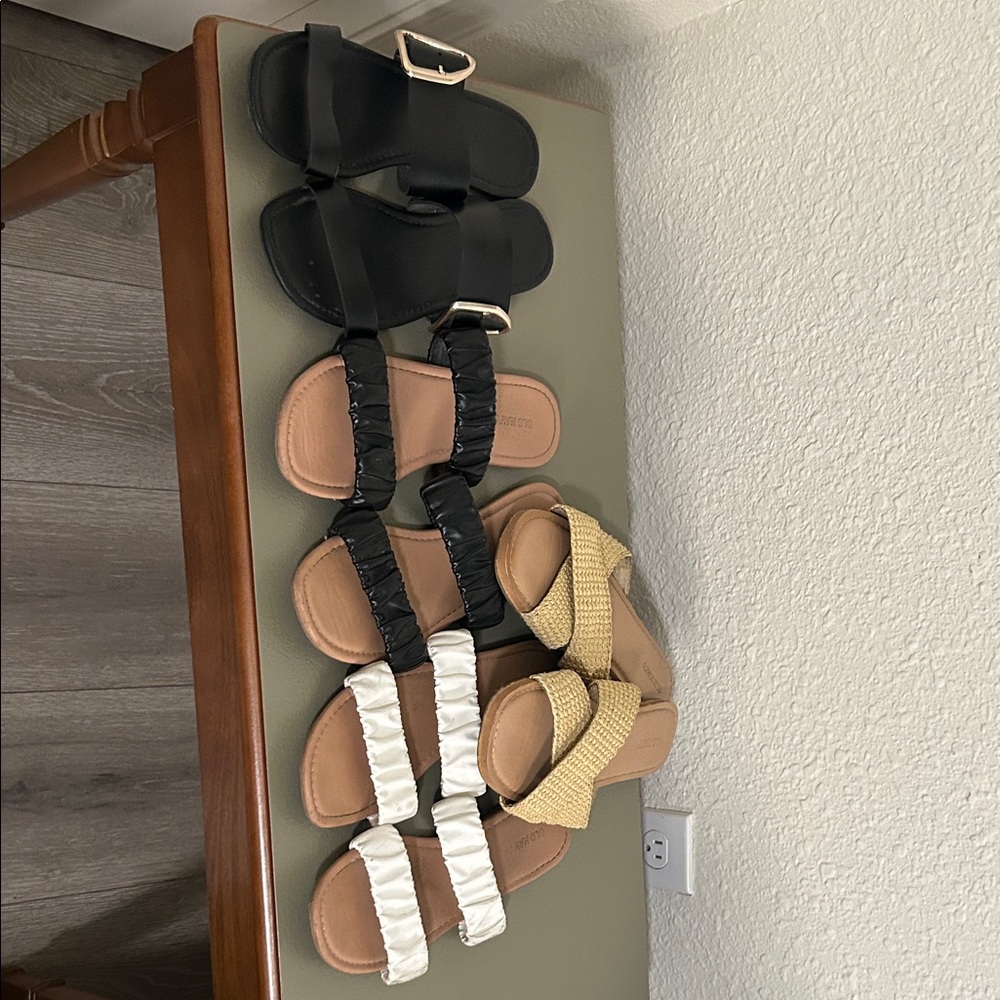 Old Navy Black, Tan, and Cream Women's Sandals Bundle